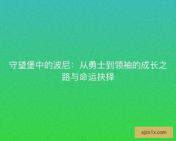 守望堡中的波尼：从勇士到领袖的成长之路与命运抉择