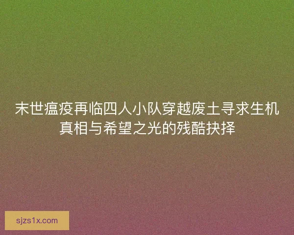 末世瘟疫再临四人小队穿越废土寻求生机真相与希望之光的残酷抉择