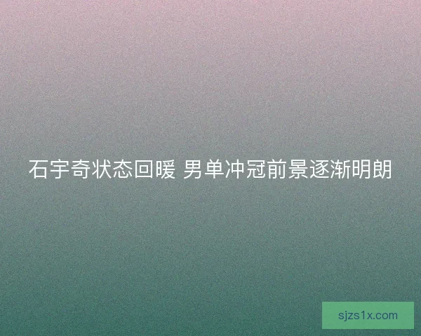 石宇奇状态回暖 男单冲冠前景逐渐明朗